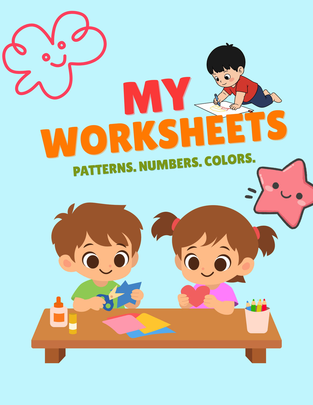 Printable Kids Activity Workbook PDF | 122 Pages Learning Worksheets | Patterns, Matching, Colors & Shapes (Ages 3–6)