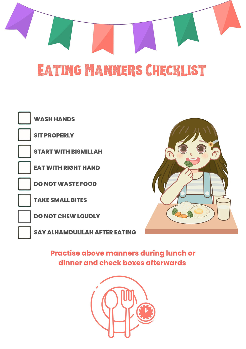 Good Manners Activity Book for Kids (Ages 5–8) | 30-Day Good Deeds Challenge, Reward Charts & Islamic Values Inspired Learning | Printable PDF